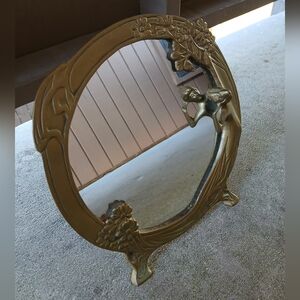 Beautiful Vintage Gold Decorative Table Mirror